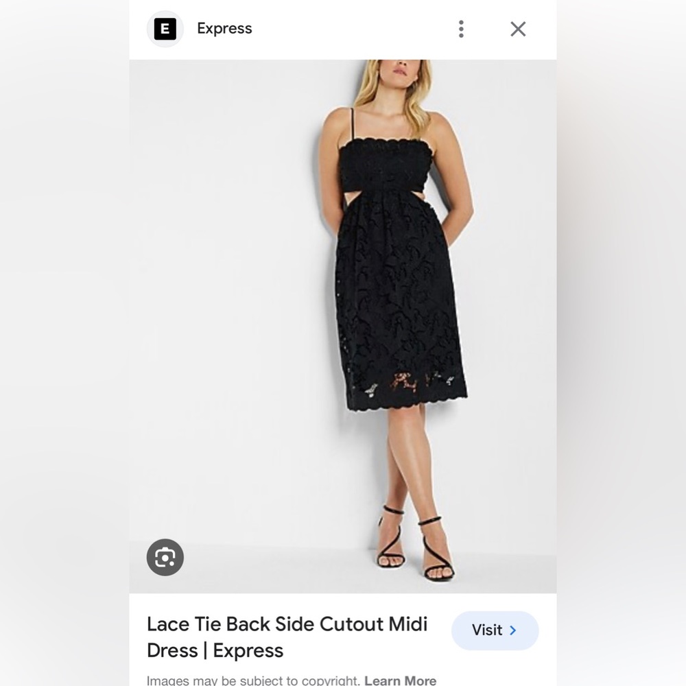 Express black midi dress, side/back cut out